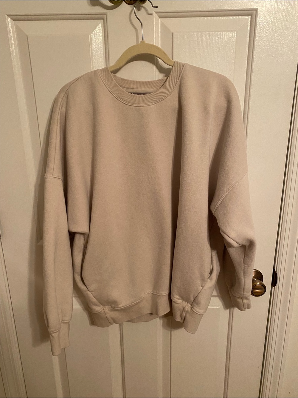 Tuff Athletics Oversized Crewneck Sweatshirt in Light Beige